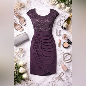 Dress Barn Lace Ruched Sheath Dress – Size 20 – Evening / Cockt